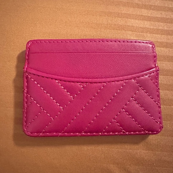 Tory Burch Fuchsia Quilted Card Case - Picture 3 of 3